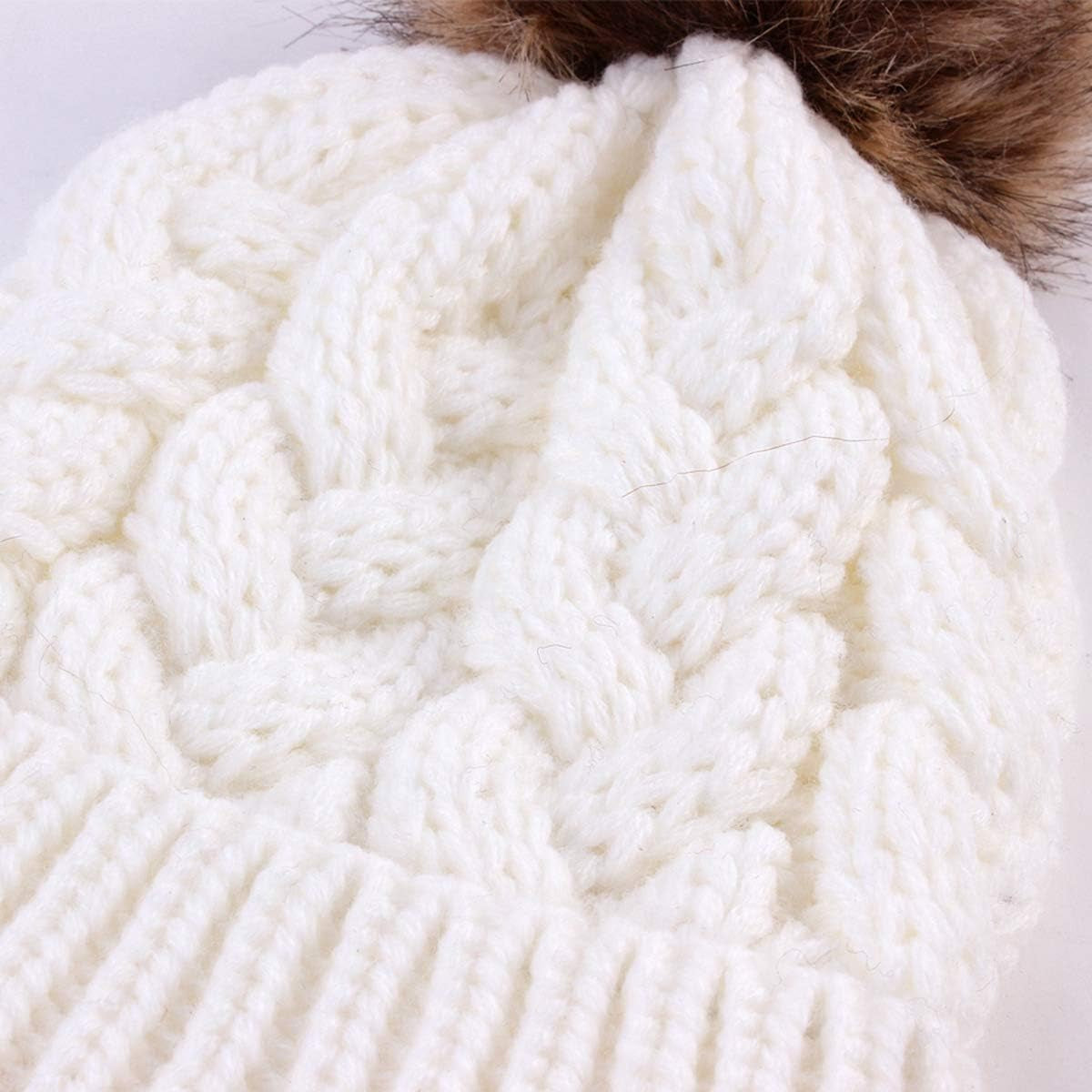 2PCS Mother&Baby Hat Parent-Child Hat Family Matching Cap Winter Warmer Knit Wool Beanie Ski Cap